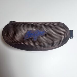 MAUI JIM Sunglass Brown Clamshell Semi Hard Case Belt Clip Zip Closure Logo